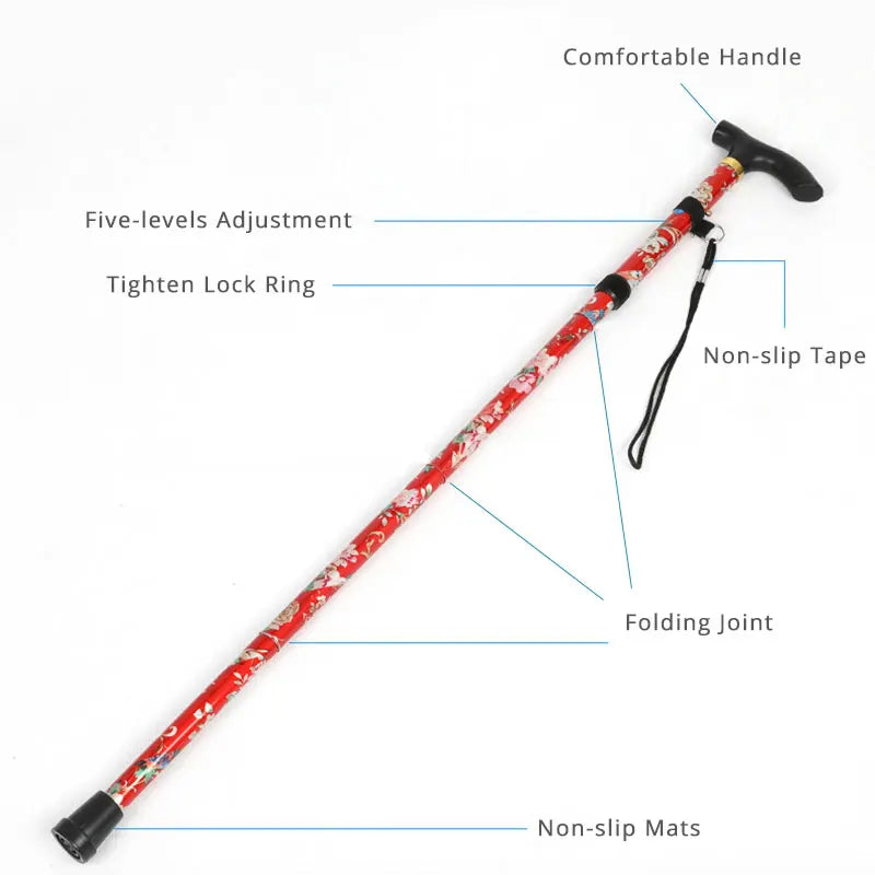 “Trusty Foldable Cane – Your Walking & Hiking Companion” ✅