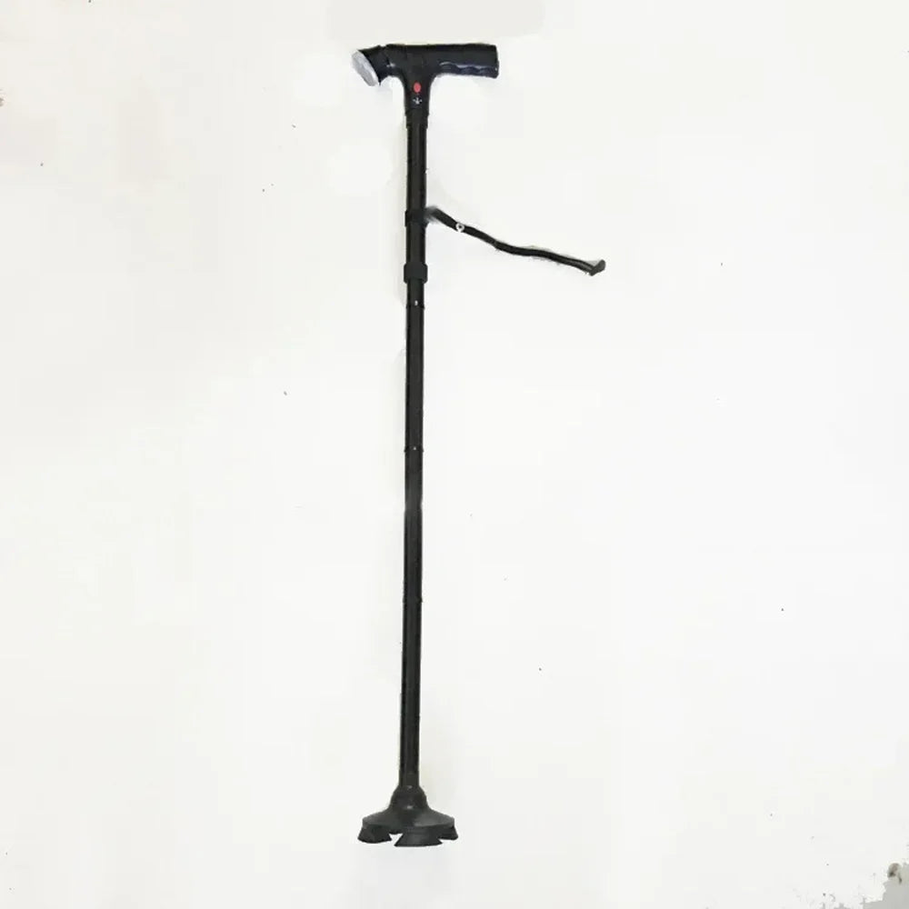Smart LED Safety Cane – Foldable Telescopic Walking Cane with Alarm