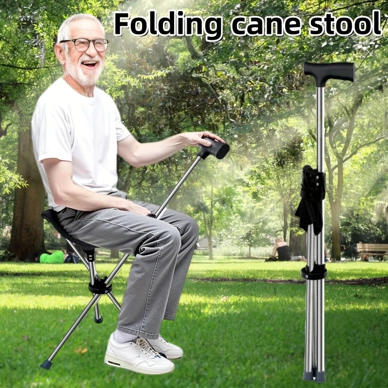“2-in-1 Foldable Cane Chair”