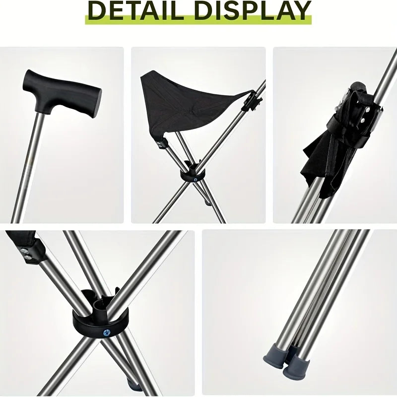 “2-in-1 Foldable Cane Chair”