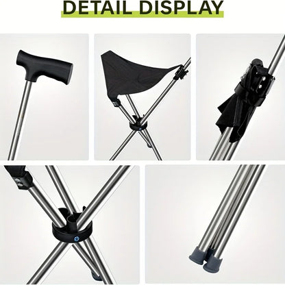 “2-in-1 Foldable Cane Chair”